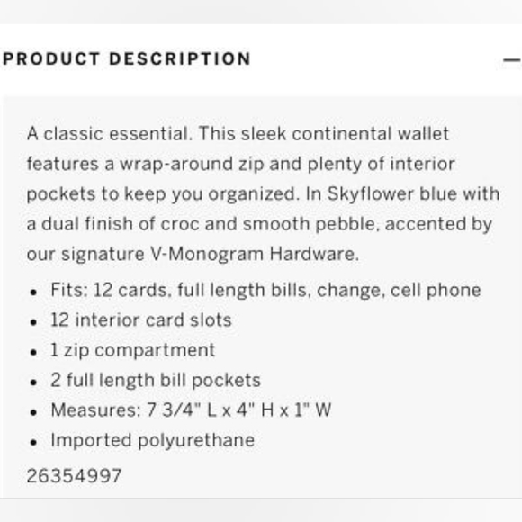 Nip luxury VS sky blue 1/2 vegan croc gold tone v zip long wallet - Picture 5 of 5